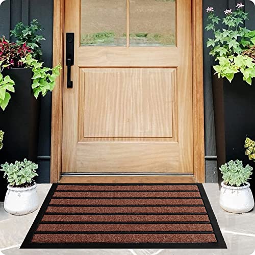 2 Pack - Door Mat - Outdoor Mat - Front Door Mat - Welcome Mats Outdoor - Door Mats Outdoor - Front Door Mat Outdoor Entrance - Doormat - 30x18 - Front Door Mat Outdoor - Dark Brown Door Mat