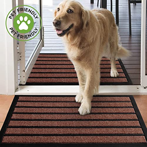 2 Pack - Door Mat - Outdoor Mat - Front Door Mat - Welcome Mats Outdoor - Door Mats Outdoor - Front Door Mat Outdoor Entrance - Doormat - 30x18 - Front Door Mat Outdoor - Dark Brown Door Mat