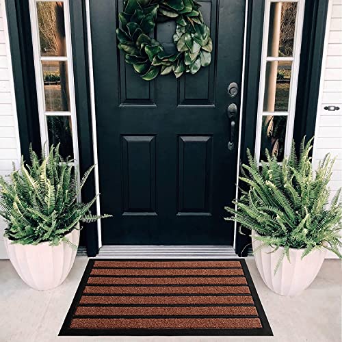 2 Pack - Door Mat - Outdoor Mat - Front Door Mat - Welcome Mats Outdoor - Door Mats Outdoor - Front Door Mat Outdoor Entrance - Doormat - 30x18 - Front Door Mat Outdoor - Dark Brown Door Mat