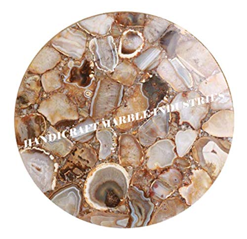 Wild Agate Table Top, Agate Table Top, Round Agate Table, Brown Agate Table, Agate Side Table Top 24" x 24" Inch, Piece Of Conversation, Family Heir loom