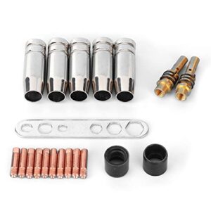 Welder Nozzle,20Pcs/Set 12mm 0.8mm Welder Nozzle Contact Welding Tip Fit Compatible with MAG/MIG/MB15/MB14 Burner