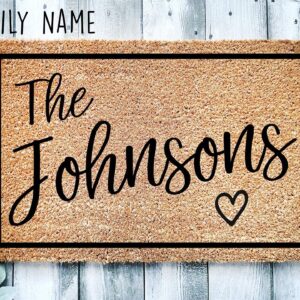 Heartful Custom Doormat Family Name - Premium Quality, Thick & Made in the USA