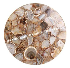 natural brown agate stone round 30" x 30" inch dining table top, natural brown agate stone round coffee & centre table top, brown agate stone round meeting room table top, piece of conversation
