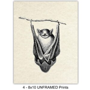 Bats Wall Decor - Bat Decorations - Bat Decor for Home - Creepy Gothic Wall Art - Goth Wall Decor - Pagan Gifts - Gothic Decor