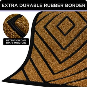 ubdyo Extra Durable Door Mat - 2 Pack - Front Door Mat - 30''x18'' - Welcome Mats Outdoor - Outdoor Mat - Front Door Mat Entrance - Indoor - Entryway Rug - Brown (2-Pack)