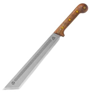 condor tool & knife argyll scottish machete | heavy duty machete | high carbon steel | walnut handle | hand crafted welted leather sheath | cutlass machete | 4.5mmthick | 12.21in blade | 27.87oz