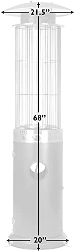 Golden Flame Resort Model 40,000 BTU Round Spiral-Flame Glass Tube Patio Heater with Rich-Mocha Finish (Propane)