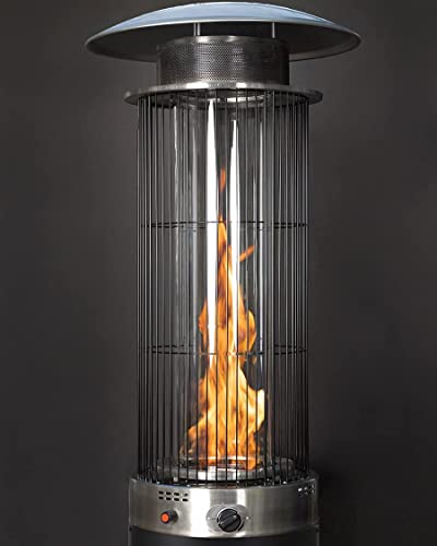 Golden Flame Resort Model 40,000 BTU Round Spiral-Flame Glass Tube Patio Heater with Rich-Mocha Finish (Propane)