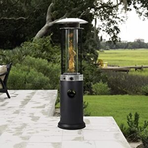 Golden Flame Resort Model 40,000 BTU Round Spiral-Flame Glass Tube Patio Heater with Rich-Mocha Finish (Propane)