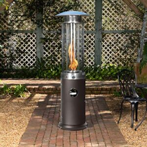 Golden Flame Resort Model 40,000 BTU Round Spiral-Flame Glass Tube Patio Heater with Rich-Mocha Finish (Propane)