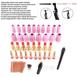 Welding Nozzle Gas Lens Nozzle Collet Cup Kit, 51Pcs/Set Welding Nozzle Ceramic Torch Gas Lens Welder Tip Alumina Nozzle Cup Kit For Wp/17/18/26 Repairing Tool