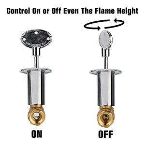 Roastove 1/2-Inch Straight Quarter-Turn Shut-Off Valve Kit, for Natural Gas Fire Pits with Flange and 3 Inches Key, Chromed