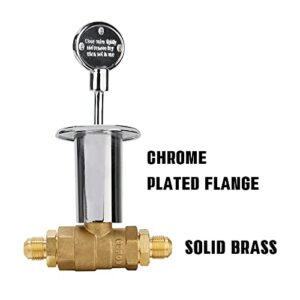 Roastove 1/2-Inch Straight Quarter-Turn Shut-Off Valve Kit, for Natural Gas Fire Pits with Flange and 3 Inches Key, Chromed
