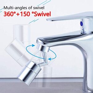 Universal Splash Filter Faucet, 720° Big Angle Swivel Sprayer Head Leakproof Double O-Ring Design with 4-Layer Net Filter