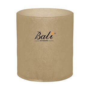 bali outdoors 23 inch round fire pit cover, column cover waterproof heavy duty weather resistant pvc oxford fabric cover, brown