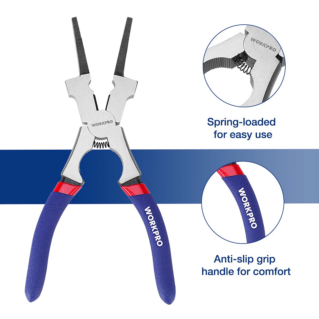 WORKPRO 8" Welding Pliers, Multi-Functional CR-V Steel Welding Pliers for Welding, Electrical, Mechanical, Workshop and Home Use