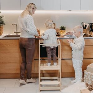 Kitchen tower with BLACKBOARD, Kitchen step stool, Toddler tower, Kitchen tower for kids, Montessori tower, Montessori safety stool, Kitchen safety stool