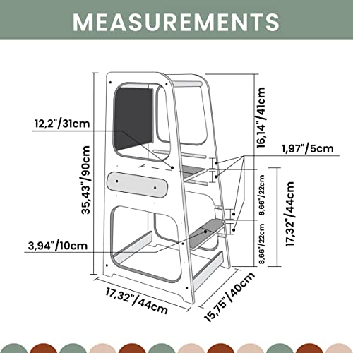 Kitchen tower with BLACKBOARD, Kitchen step stool, Toddler tower, Kitchen tower for kids, Montessori tower, Montessori safety stool, Kitchen safety stool