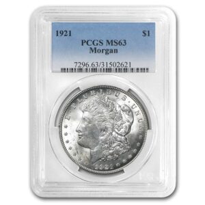1921 american silver eagle ase $1 ms-63 pcgs