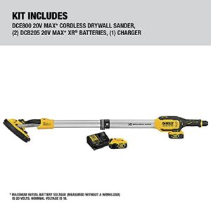 DEWALT 20V MAX Cordless Drywall Sander Kit with Battery & Charger Included (DCE800P2)