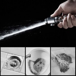 KAIYING Filtered Shower Head with Pausing Switch, High Pressure Hand Held Detachable and Removable Filter Showerhead with 5Ft Hose, Adjustable Angle Bracket (Transparent)