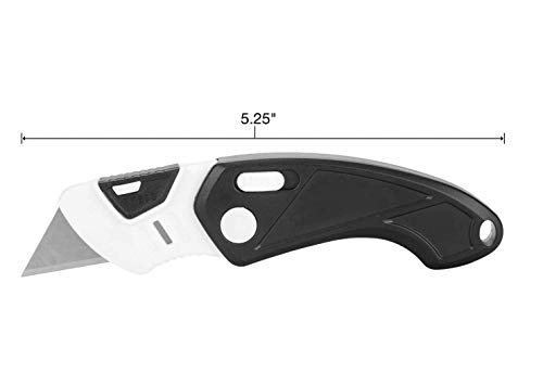 3 pcs Folding Lock Back Utility Knife, Compact Box Cutter with Lock Back Release and Quick-Change Mechanism, Heavy Duty Cardboard Cutter