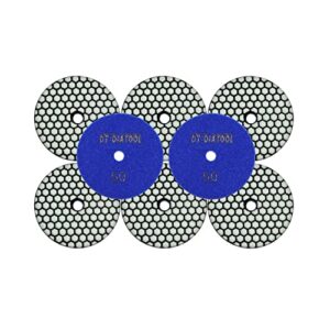 dt-diatool dry diamond polishing pads 4 inch for granite marble quartz stone countertop tiles 8 pieces grits 50