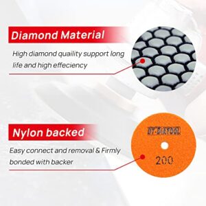 DT-DIATOOL Dry Diamond Polishing Pads 4 Inch for Granite Marble Quartz Stone Countertop Tiles 8 Pieces Grits 50