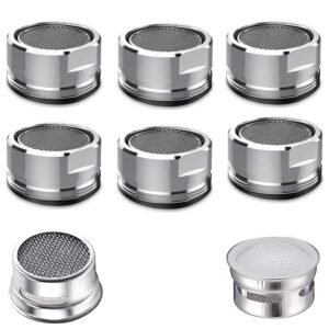 faucet aerator kitchen sink aerator replacement parts, 15/16-inch or 24mm male thread aerator faucet filter with gasket for kitchen, bathroom (silver, 6 pcs)