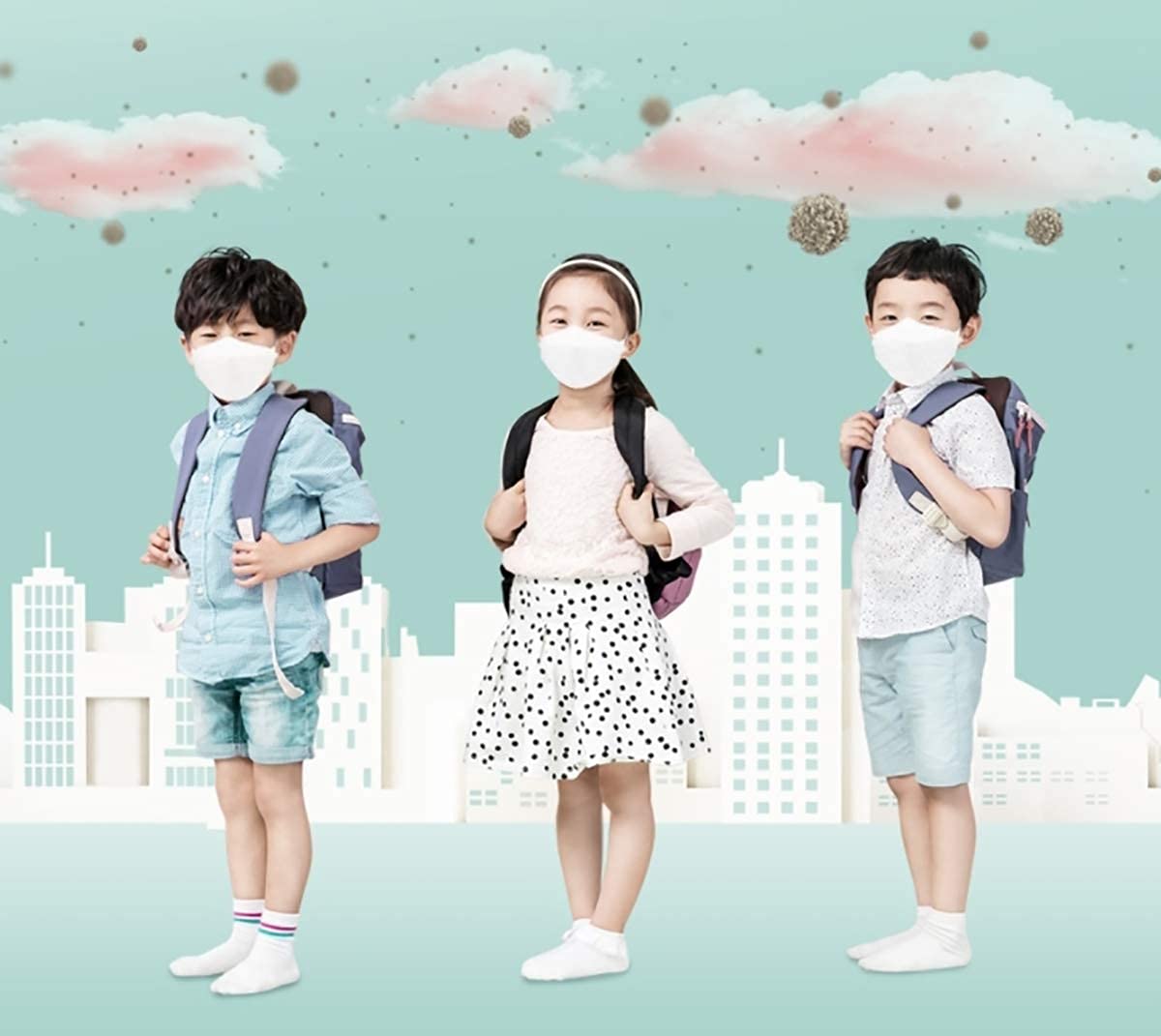 CleanTech [10 Pack] (Age 6 to 15) 4-Layers Premium (KF94 Certified) Kids Face Mask (Made in Korea) Respirators Protective Disposable Dust Covers (Children, Youth, Teens, Small Face Adults) - White -