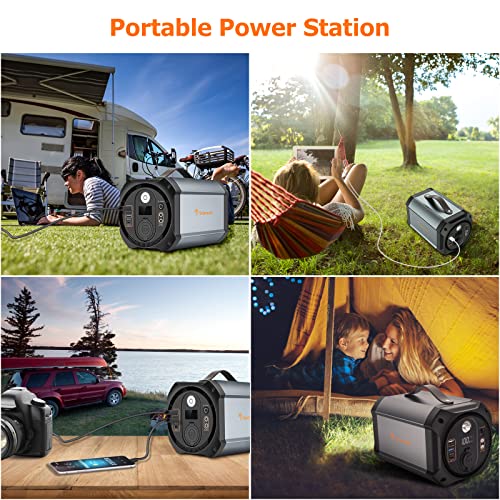 Portable Solar Generator 300W, Bonsaii 75000mAh Portable Power Station Camping Generator for Outdoor Travel, Portable Battery Power Supply with 110V AC Outlet & LED light for Emergency Home Use Charge
