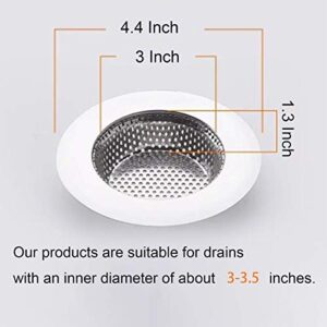 Kitchen Sink Strainer, Large Diameter Stainless Steel Sink Drain Plug Filter with Lid, Suitable for Bathrooms Basket Catcher Cover Home Housewarming Gifts (2PCS)
