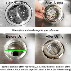 Kitchen Sink Strainer, Large Diameter Stainless Steel Sink Drain Plug Filter with Lid, Suitable for Bathrooms Basket Catcher Cover Home Housewarming Gifts (2PCS)