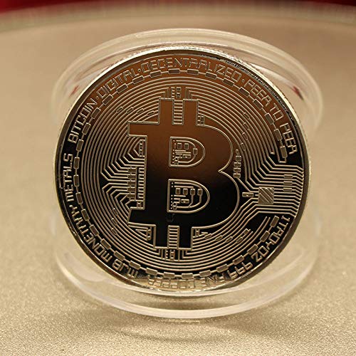Bitcoin Commemorative Coins, Gold-Plated Coin Art Collection, Metal Antique Coin-Like Bitcoin with a Watch case (Gold)
