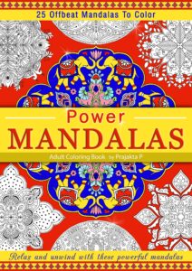 power mandalas coloring book for adults, spiral bound paperback, stress relieving intricate offbeat mandalas for grown-ups