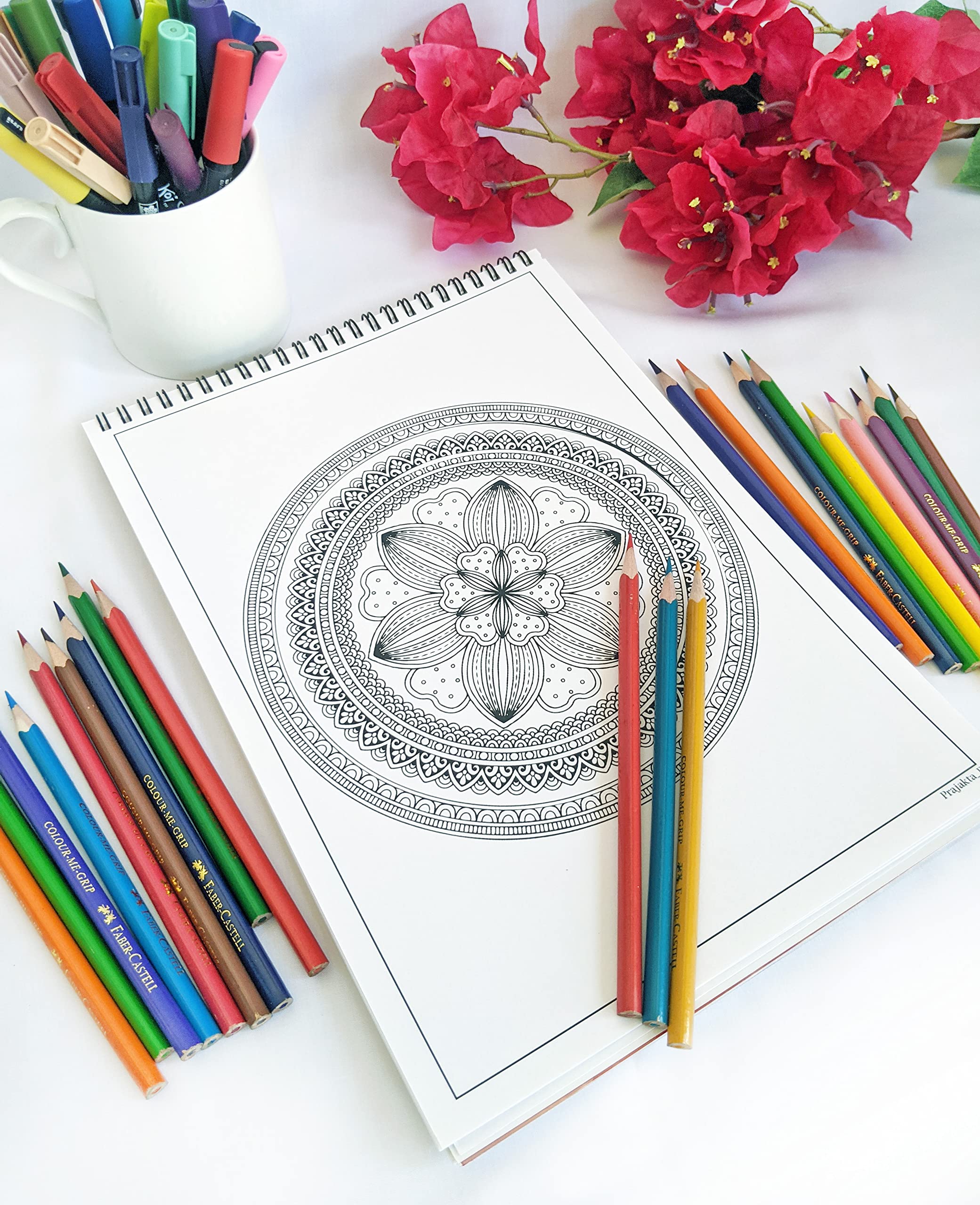 Power Mandalas Coloring book for adults, Spiral bound paperback, stress relieving intricate Offbeat mandalas for grown-ups