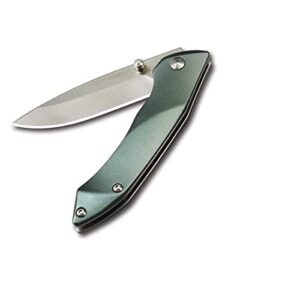folding pocket knife, stainless steel blade 8cr13mov, lightweight aluminum handle, safety liner-lock, belt clip, perfect for camping, hunting, hiking, and every day carry edc