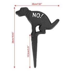 JUXYES Pack of 2 Cast Iron No Pooping Yard Sign Stake, No Dog Allowed Poop Spike Garden Hose Guides Decorative Stake for Garden Lawn Yard