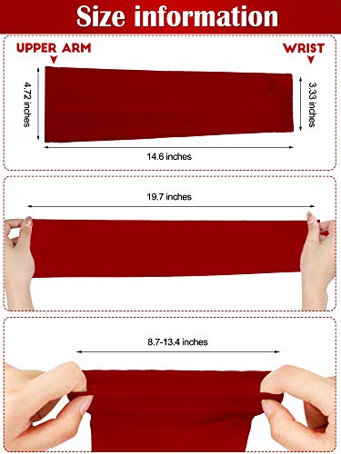 Bememo 12 Pairs Unisex UV Protection Sleeves Long Arm Sleeves Cooling Sleeves Arm Cover Sleeves(Bright Colors, Ice Silk)