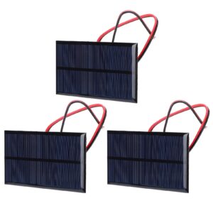 epoxy solar panel, 3pcs mini solar panel, solar power module, 3pcs dc 6v 1w solar panel cell power module polycrystalline silicon solar panel with 30cm cable