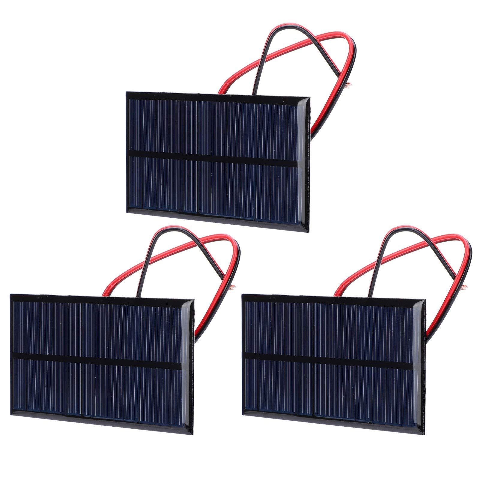 Epoxy Solar Panel, 3Pcs Mini Solar Panel, Solar Power Module, 3pcs DC 6V 1W Solar Panel Cell Power Module Polycrystalline Silicon Solar Panel with 30cm Cable