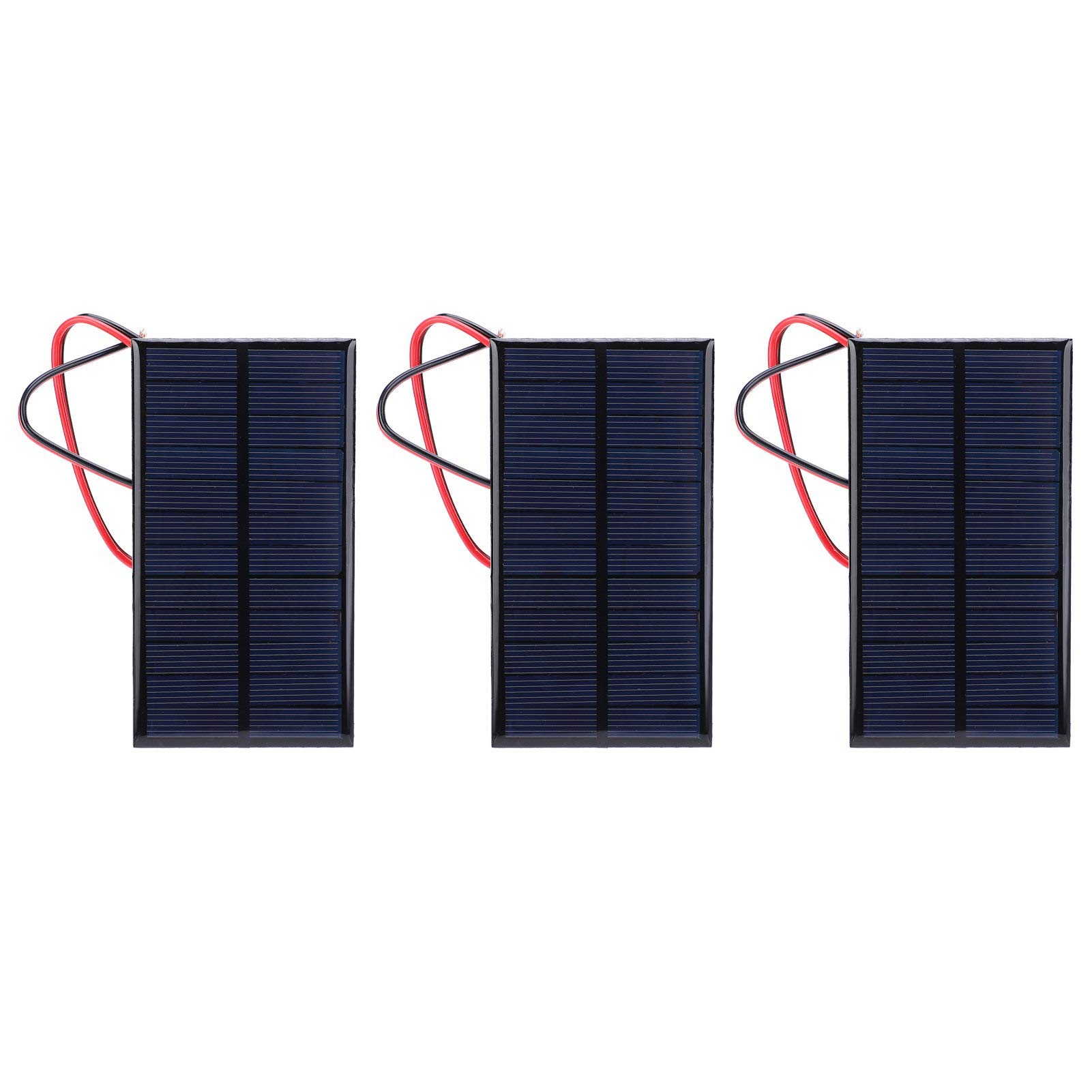 Epoxy Solar Panel, 3Pcs Mini Solar Panel, Solar Power Module, 3pcs DC 6V 1W Solar Panel Cell Power Module Polycrystalline Silicon Solar Panel with 30cm Cable