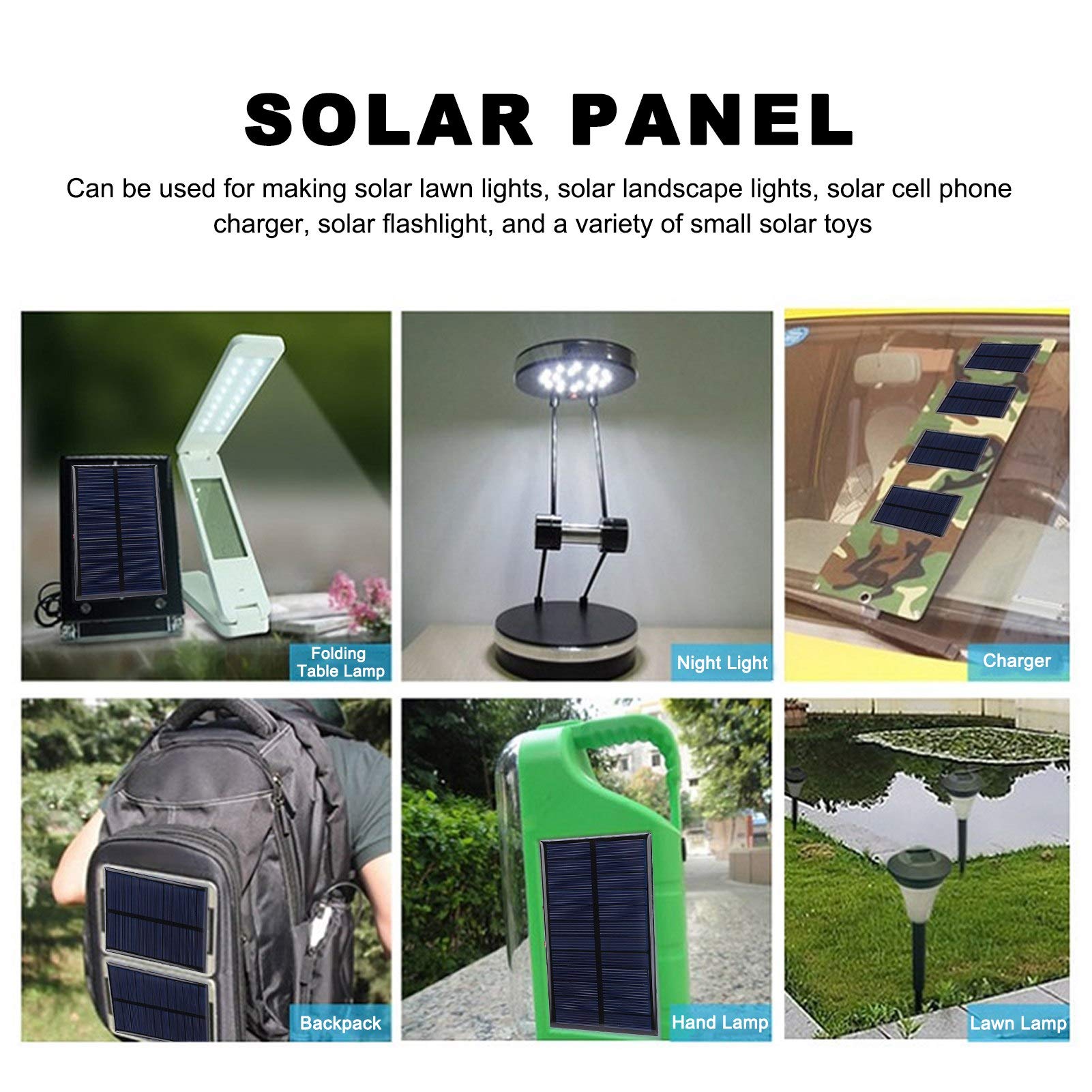 Epoxy Solar Panel, 3Pcs Mini Solar Panel, Solar Power Module, 3pcs DC 6V 1W Solar Panel Cell Power Module Polycrystalline Silicon Solar Panel with 30cm Cable