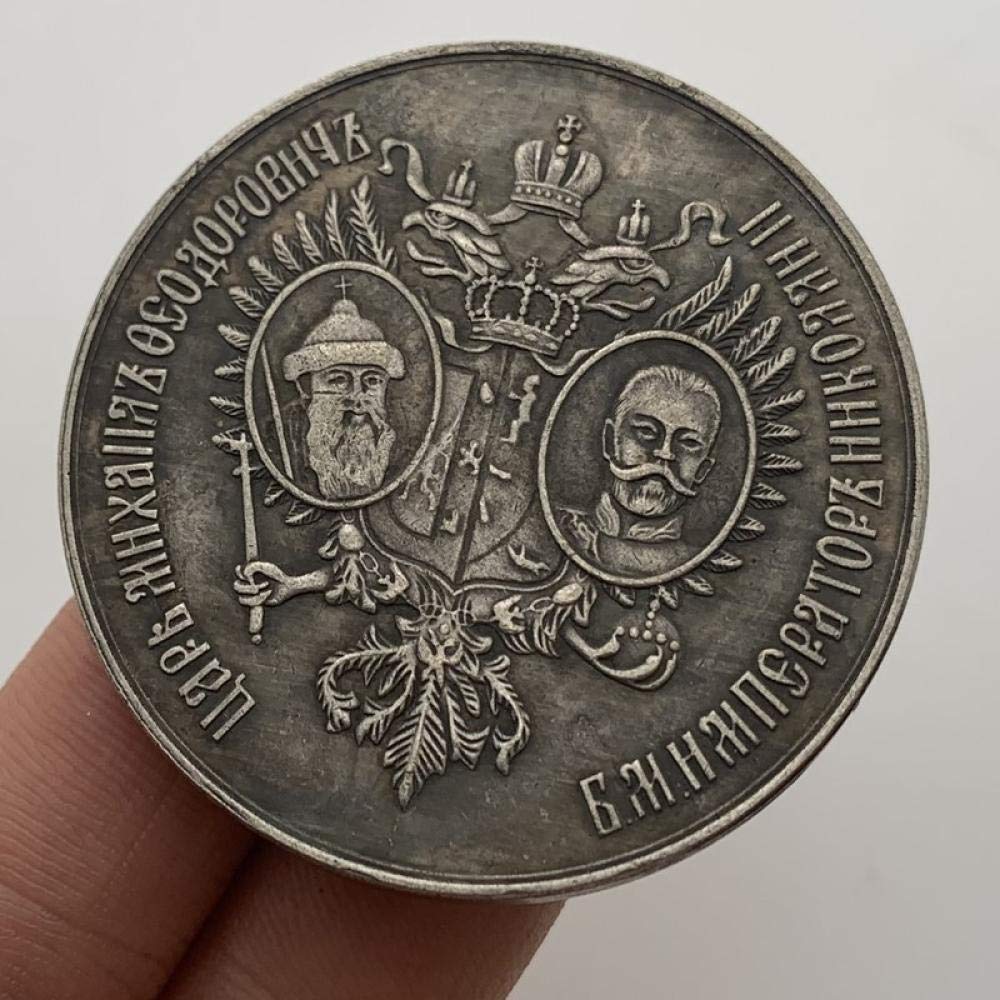 Exquisite Collection of Commemorative Coins 1913 Russian Tsar King Brass Antique Old Silver Medal Double-Headed Eagle Coin Copper and Silver Coin Commemorative Coin