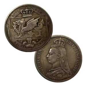 Exquisite Collection of Commemorative Coins 1887 British Queen Victoria Crown Antique Brass Old Silver Medal Craft Coin Chilong Coin