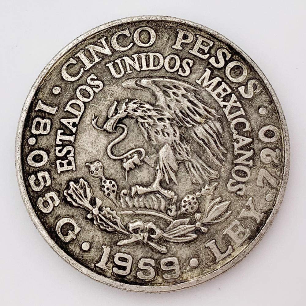 Exquisite Collection of Commemorative Coins 1959 Mexican President Carranza Commemorative Coin 5 Peso Silver Dollar Foreign Silver Coin Silver Dollar Ancient Coin Collection