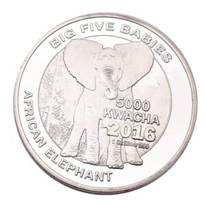 Exquisite Collection of Commemorative Coins 2016 Africa Zambia Malawi Commemorative Coin Elephant Silver Plated Coin Wild Animal Craft Foreign Currency Coin