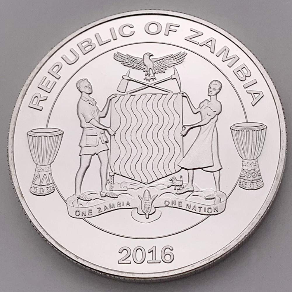 Exquisite Collection of Commemorative Coins 2016 Africa Zambia Malawi Commemorative Coin Elephant Silver Plated Coin Wild Animal Craft Foreign Currency Coin