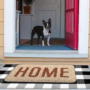 VUDECO Black and White Checkered Rug 23.5” x 52” Large Buffalo Plaid Rug Outdoor Front Porch Rug Door Mat Decor Kitchen Rug Farmhouse Style Christmas Door Mat Checkered Runner Rug