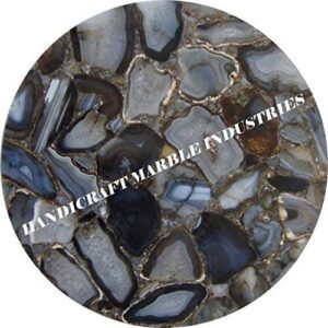 Agate Stone Table, Dark Agate Table, Grey Agate Table 15" Inch, How To Pronounce Agate, Agate Beach Michigan